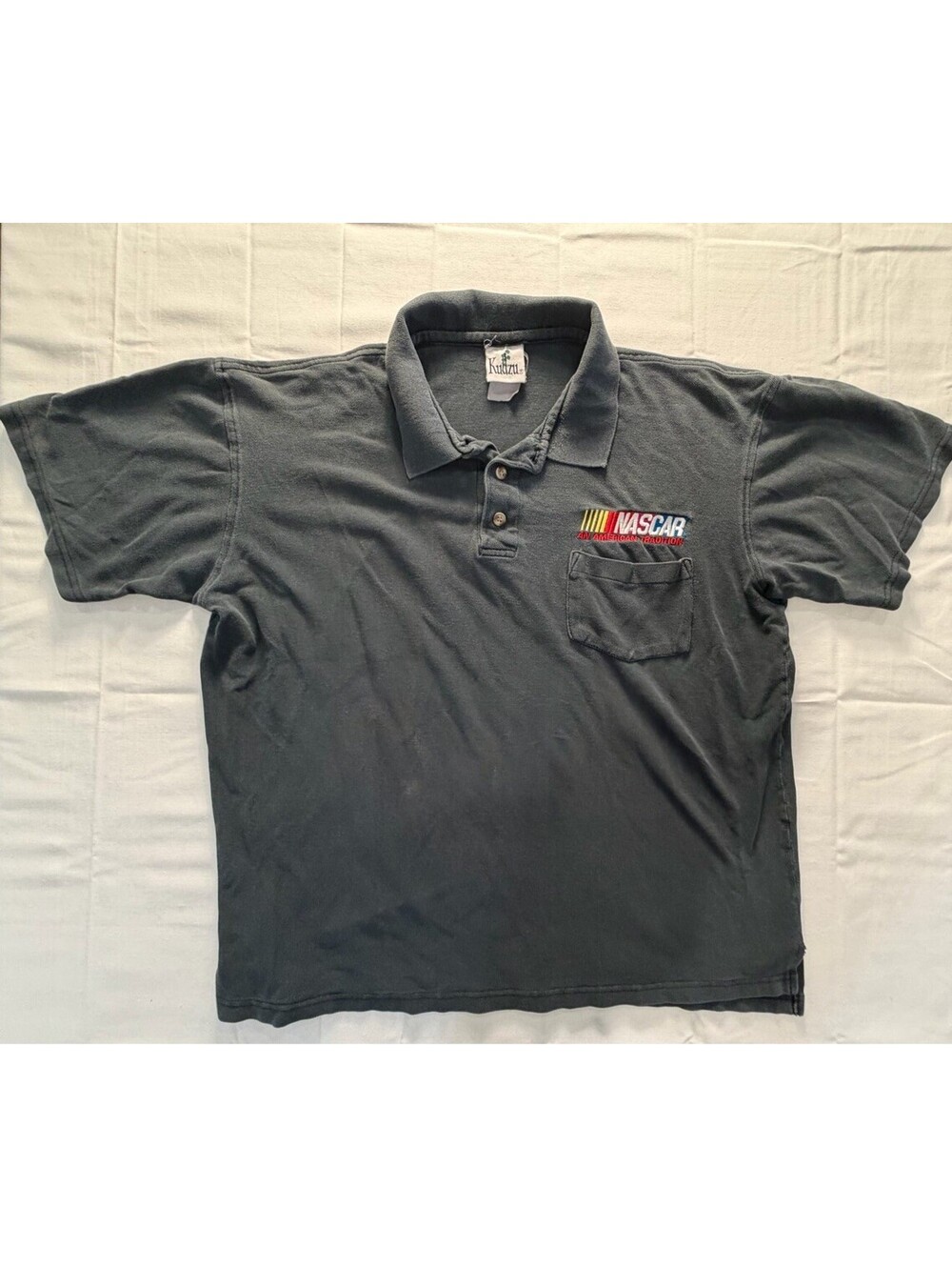 Kudzu NASCAR Polo Men XL (size deduced from measurements) Dark Gray